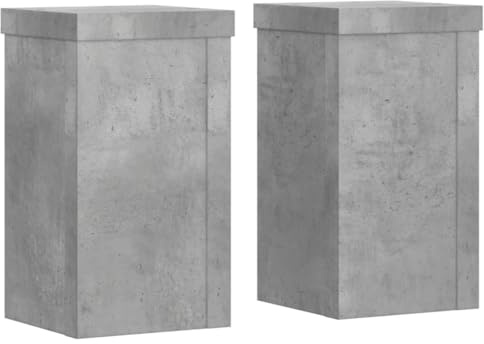 vidaXL Pflanzenständer 2 Stk. Betongrau 10x10x18 cm Holzwerkstoff