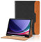 Case for Samsung Galaxy Tab S10 Ultra / S9 Ultra 14.6 inch 2023 SM-X920/X926B/X910/X916B Bussiness Cover with Pocket & Pencil Holder, Hand Strap, Auto Wake/Sleep -Black