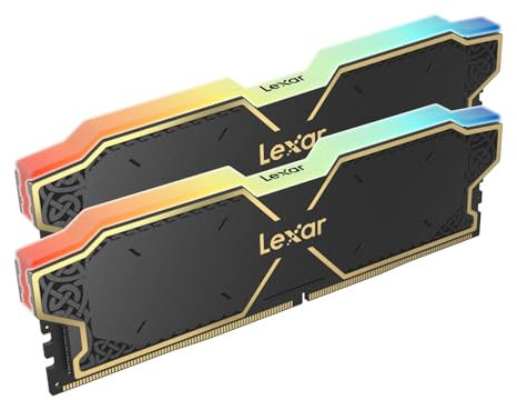 Lexar THOR RGB DDR5 RAM 32GB Kit (2x16GB) 6000 MHz, DRAM 288-Pin UDIMM Desktop-Speicher, Hochleistungs Gaming Computerspeicher unterstützt Intel XMP 3.0/AMD Expo, On-die ECC, 1.35V(LD5U16G60C38BG-RGD)