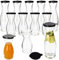 MamboCat MIA MISURA Set di 12 caraffe per vino con coperchio in plastica nera, 3 x 0,5 litri e 1 litro, calibrato, brocca in vetro con beccuccio per vino, acqua, succhi di frutta, latte & Co.