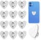 Ymapinc 12pcs Phone Charm Hook Adhesive, Cute Phone Accessories Heart Ring Self-Adhesive Finger Loop for Cell Case Charms Small Holder Finger Grip Gripper Heart