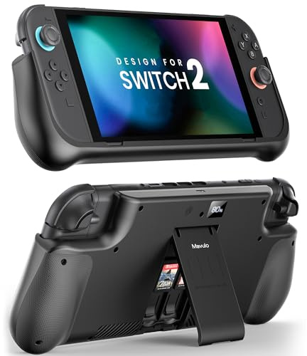 Mavulo Battery Pack for Nintendo Switch 2 (2025), 10000mAh PD/QC Fast Charging Case – Fully Charges in 2.5 Hours, LED Display, USB-C Ports, 2 Game Card Slots & Kickstand