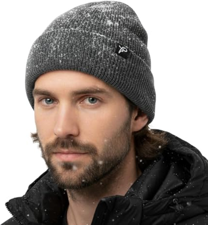 TOP-EX warme wasserdichte Wintermütze Herren & Damen Fleece Beanie S/M-XXL | DryKnit™ 3-Lagen-Schutz, Membran, weiches Thermofutter, Stretchfit, Laufen, Ski, Wandern, Radfahren, Camping, Outdoor-Arbeit