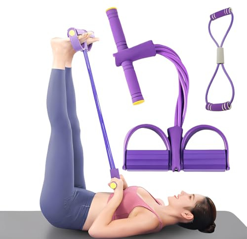 THQAE 2 Pcs bauchtrainer für zuhause, Bauchtrainer für Zuhause, Fitness-Set mit Expander Fitness und Rückentrainer, Sportgeräte für Zuhause zur Stärkung von Bauch, Beinen und Rücken, TPE-Material