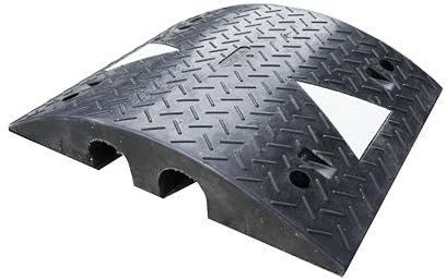 Passe-Câbles en Caoutchouc 2 Canaux Ø80 mm – Protection Câbles et Tuyaux – Rangement Sécurisé pour Passages Piétons et Véhicules – Usage Industriel, Extérieur et Événementiel