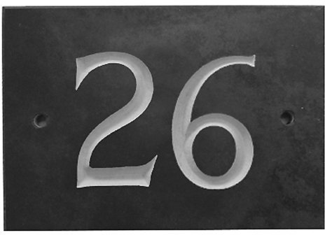 The House Nameplate Company Slate House Number, Charcoal Grey,Number 26