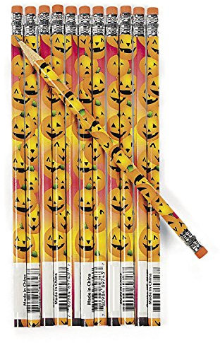 cama24com Halloween Kürbis Bleistift mit Radiergummi als Mitgebsel 12 Stück Palandi®
