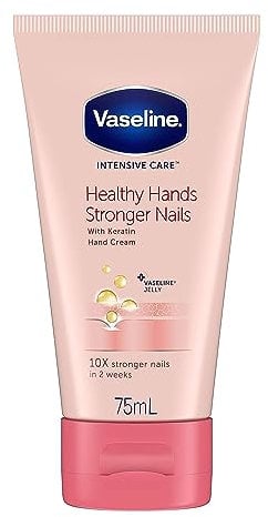 Vaseline Hand Cream for Very Dry Hands, Intensive Care Healthy Hands Stronger Nails Cream 75 ml