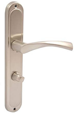 domino Türgriff Drückergarnitur WC-Bad – Set mit Rosetten Türklinke für Badezimmer & Innentür Türbeschläge aus Alu-Zink Nickel M9 ROMANA M9 WC-BAD 78