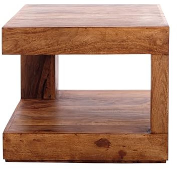 DESIGN DELIGHTS Holz COUCHTISCH Tierra | Sheesham, massiv, 45x45x40 cm | Beistelltisch, Dekotisch