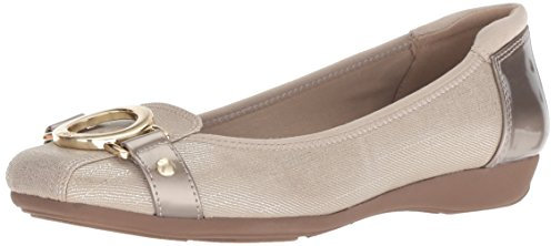 Anne Klein Women's Umeko Ballet Flat, Metallic Taupe, 7 M US
