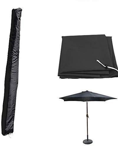 Greenbay Parasol Cover Umbrella Rain Dust Protective Canopy Storage Bag 1.9m for 2.5m/2.7m/3m Round Parasol / 2x3m Rectangle Parasol - Black