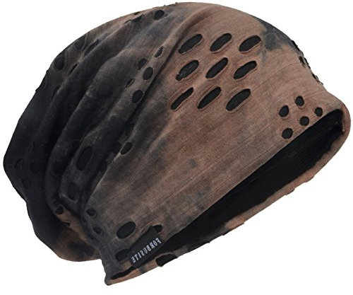 HISSHE Unisex Jersey Slouch Mütze Dünne Sommer Skullcap (9B-Braun)