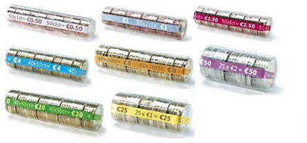 Monetique L100TC8 Lot de 8 Paquets de 100 étuis monnaie euro