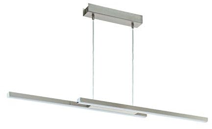 EGLO connect LED Pendelleuchte Fraioli-C, 2 flammige Hängelampe, Hängeleuchte aus Aluminium und Kunststoff in Nickel-Matt, Weiß, Farbtemperaturwechsel (warm, neutral, kalt), RGB, dimmbar, L 105,5 cm