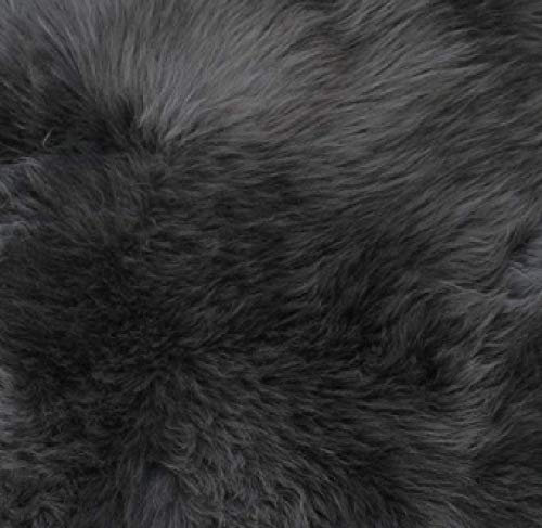 HEITMANN Sitzkissen quadratisch eckig echtes Lammfell 44 x 44 cm (anthrazit)