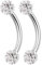 KJM FASHION 2 Stk Chirurgenstahl Banane Ohr 1,2 mm 16 g 8 mm 5/16 Inch 3mm Klar Ferido Kristall Kugel Eyebrow Rook Daith Ohrringe Piercing Schmuck 2123