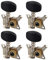 Futheda 4Pcs Premium Ukulele Tuners String Tuning Pegs Keys Black Enclosed Tuners Machine Heads with Screws Set for 4 String Guitar Bass