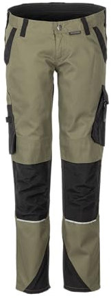 Planam 6415054 Norit Damen Bundhose, Oliv/Schwarz, Größe 54