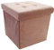 Natsen Sitzhocker mit Stauraum, 38 x 38 x 38 cm, faltbar Sitzwürfel aus Samt, Sitzbank Fußhocker Fußablage Aufbewahrungsbox, Pink