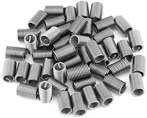 50 Pezzi in Acciaio inossidabile Ss304 Filo A Spirale Elicoidale inserti Filettati Kit Manicotto di Riparazione Filo M6 X 1,0 X Lunghezza 3D