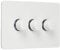 Schneider Electric Ultimate Screwless Flat Plate - 3 Gang 2 Way Dimmer Light Switch, Main and Low Voltage, 250W/VA, GU6432CPW, Painted White