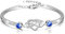 AOBOCO Infinity Armband Sterling Silber Damen Liebes Unendlichkeitszeichen Armreif Armband mit Kristallen, Geburtstag Freundschaft Hochzeitstag Geschenke für Freundin Mutter (Simulierter Saphir)