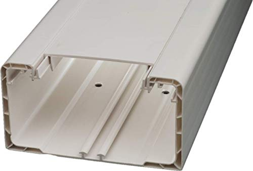 CabCom PVC Kabelkanal Kabelleiste Kabelschacht Brüstungskanal zur Montage an Wand oder Decke diverse Größen und Farben 6 Meter (3x2 Meter) 130 x 70 mm weiß