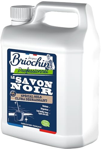 JACQUES BRIOCHIN - Savon Noir Liquide Spécial Sols - Nettoyant Sol - Ingrédients d'Origine Naturelle - Nettoie, Dégraisse & Fait Briller - Certifié ECOCERT - Fabriqué En France - 100 Lavages - 5L