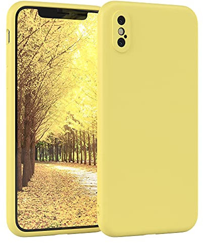 EAZY CASE - Housse en Silicone pour iPhone X Housse Souple Antichoc Housse pour Portable avec Protection pour Appareil Photo Fines Premium Protection Cover TPU Phone Bumper en Jaune