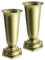 Tymar Lot de 2 vases funéraires avec Socle - Décoration funéraire - en Plastique (Doré, ø 13 cm)
