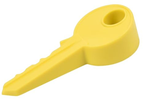 Door Stopper Wedge, Silicone Key Shape Universal Wedge Finger Protector Door Stopper for Home Garden Office (Yellow)