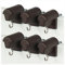 KLEMMFLEX Lot de 3 paires de crochets de fenêtre marron, stables, réglables, sans perçage, pour accrocher des décorations de fenêtre et store en bambou/rouleau en bambou sur la fenêtre en PVC ou la