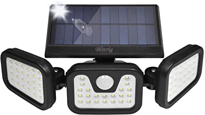 aussenlampe mit bewegungsmelder solar,Superhell 56 LED Lampenperlen LED Solarlampen für Außen mit Bewegungsmelder,2200LM IP65 Wasserdichte 3 Modi Solarlampe 360° Beleuchtungswinkel Solar Wandleuchte