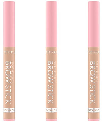 Catrice Stay Natural Brow Stick, Augenbrauenstift, Nr. 010, Braun, langanhaltend, abdeckend, weichzeichnend, natürlich, vegan, wasserfest, ohne Mikroplastikpartikel, Nanopartikel frei, 3er Pack (3x1g)