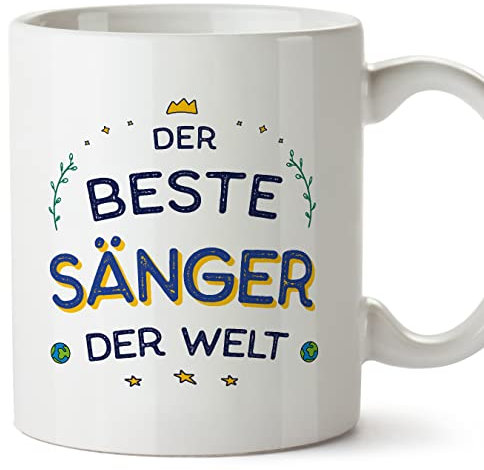Mugffins Tassen/Becher mit Spruch für SÄNGER - Auf Deutsch - Beste der Welt - 11 oz / 330 ml - originelles und lustiges Geschenk Mitarbeiter