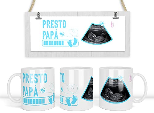 Tazza Mug Futuro Papà Personalizzata con Ecografia e Scritta | Idea Regalo Annuncio Gravidanza, Gender Reveal, Presto Papà, Baby Shower