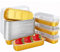 OUKEYI 50 Pack Disposable Baking Tins Foil Pans with Lids, 6.8 oz 6.5x2.5x1.2 Aluminum Baking Pans with Lids Mini Cake Pans,Rectangle Muffin Tins Mini Brownie Loaf Baking Pans Containers (Gold)