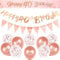 40th Birthday Decoration Kit Rose Gold Happy 40th Birthday Banner Triangle Flag Confetti Balloons Birthday Party Decorations Supplies Age 40