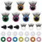 TOAOB 28pcs Yeux de Sécurité Clignotants Colorés Craft Eyes Ronds en Plastique de Poupée 12mm avec Noir Cils Rondelles pour Crochet Amigurumis Marionnettes Animaux en Peluche