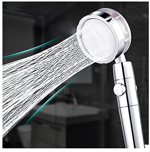 INEOUT Um 360 Grad drehbarer Duschkopf Hochdruck Wassersparendes Regenspray SPA Bad Handheld Druckmassage Turbo Ventilator Duschkopf (Farbe: roter Ventilator B)
