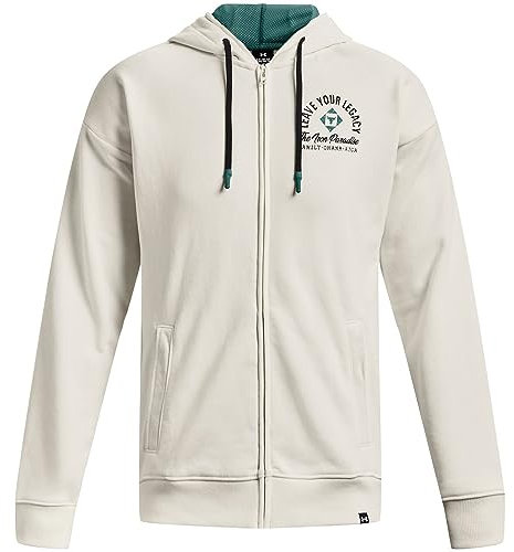 Under Armour Project Rock Heavyweight Terry - Cremallera integral para hombre, Blanco - Blanco, medium