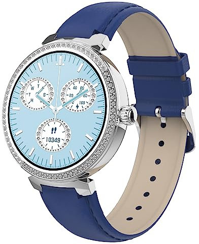 SMARTY2.0 - Smartwatch SW062C - Blu/Azzurro - Chiamata Bluetooth, Controllo del Sonno, cardio Frequenza Real-Time, Resistenza all'Acqua IP67 - Cinturino in PU - Dimensioni 39.8 x 10.5 mm (Blu/Azzurro)