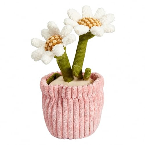 MIJOMA Türstopper Türpuffer Türsack aus Stoff Plüsch, 1kg schwer gefüllt, Lustiges Hingucker-Design für eine stilvolle Dekoration (Blumentopf - Rosa)