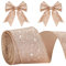 KINGLAKE Rose Gold Wired Glitter Christmas Ribbon, 6cm Metallic Wrapping Ribbon for Gift Wrapping, Wreaths, Crafts, Christmas Tree & Wedding Decorations