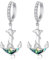 MEDWISE Anker Ohrringe 925 Sterling Silber Creolen Mädchen Ohrringe Abalone Muschel Tropfen Ohrringe Anker Anhänger Schmuck für Damen Frauen Mädchen Freundin Kinder Geburtstags Geschenke Valentinstag