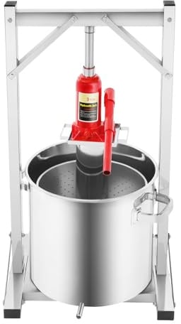 Treliamd Fruit Wine Press, 5.8 Gallon Stainless Steel Hydropress Cider Press Grape Wine Press for Apple Wine, Grape Wine, Wine Cider Juice Wine Making Equipment