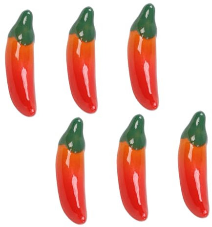 MUCKLILY 6 Piezas Resto De Palillos De Cerámica Figura De Pimienta En Miniatura Reposa Palillos De Cerámica Lindo Resto De Palillos Porta Cucharas Resto De Palillos Rojos Familiar Vegetal