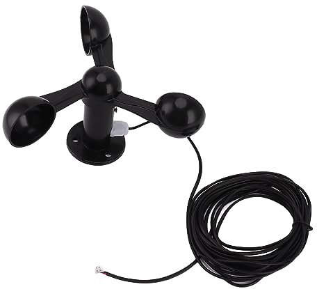 Jeanoko 3-Tassen-Windsensor, ABS-Material, Einfache Installation, 8 M Wasserdichtes Kabel, Störungsfrei, Weit Verbreitet
