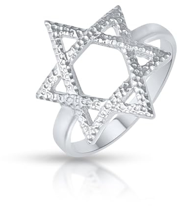 Davidstern-Ring aus 925er Sterlingsilber, jüdischer Ring, Magen-David-Ring, stapelbare Ringe für Frauen, jüdischer Stern-Ring-Schmuck, läuft nicht an, Damenring Größe 7